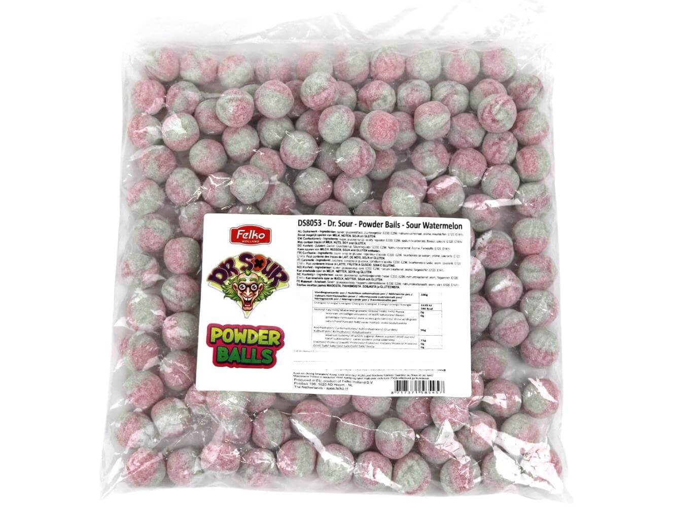 Läs mer om Dr Sour Powder Balls - Sour Watermelon 1kg