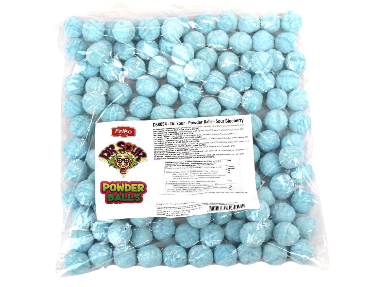 Läs mer om Dr Sour Powder Balls - Sour Blueberry 1kg