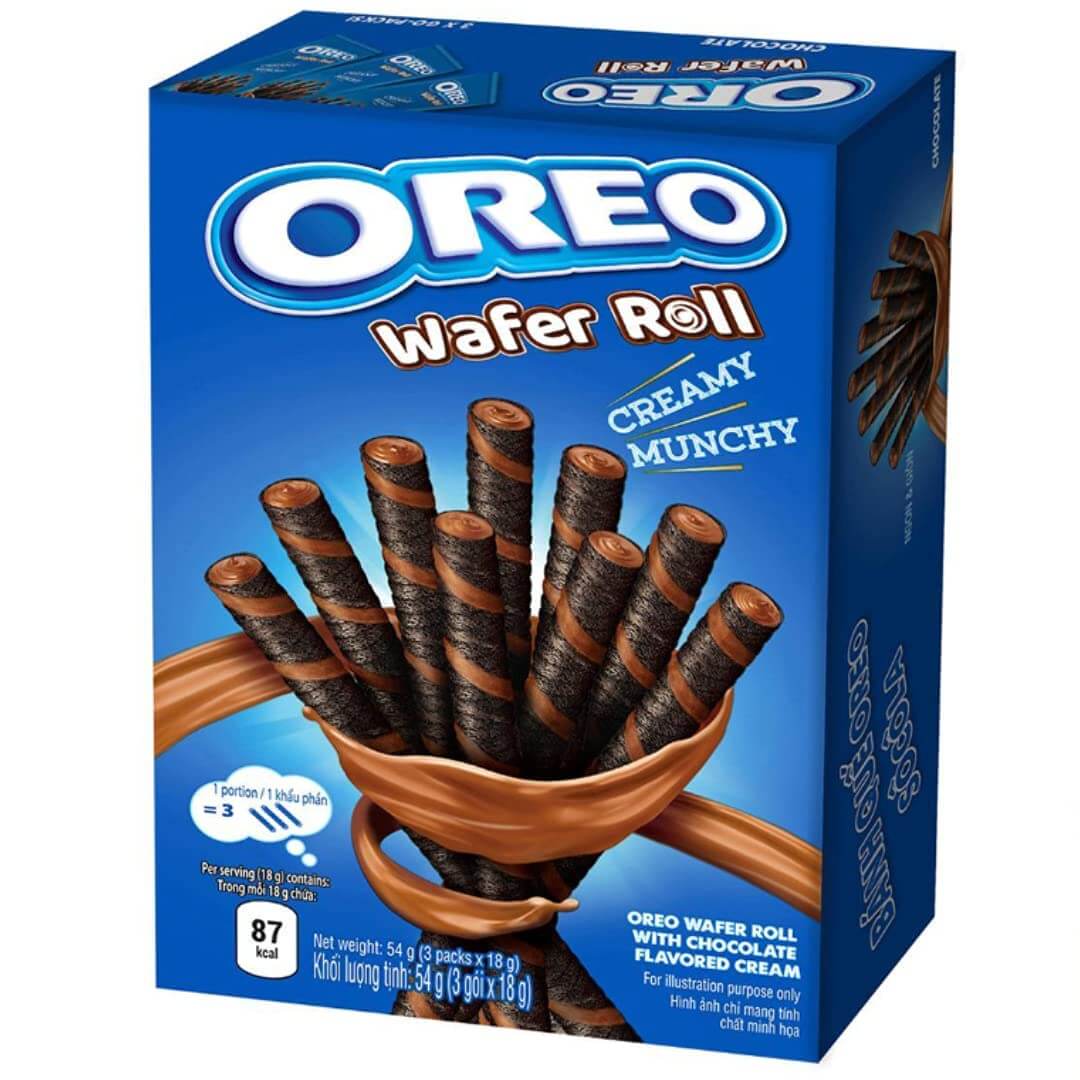 Läs mer om Oreo Wafer Rolls Chocolate 54g