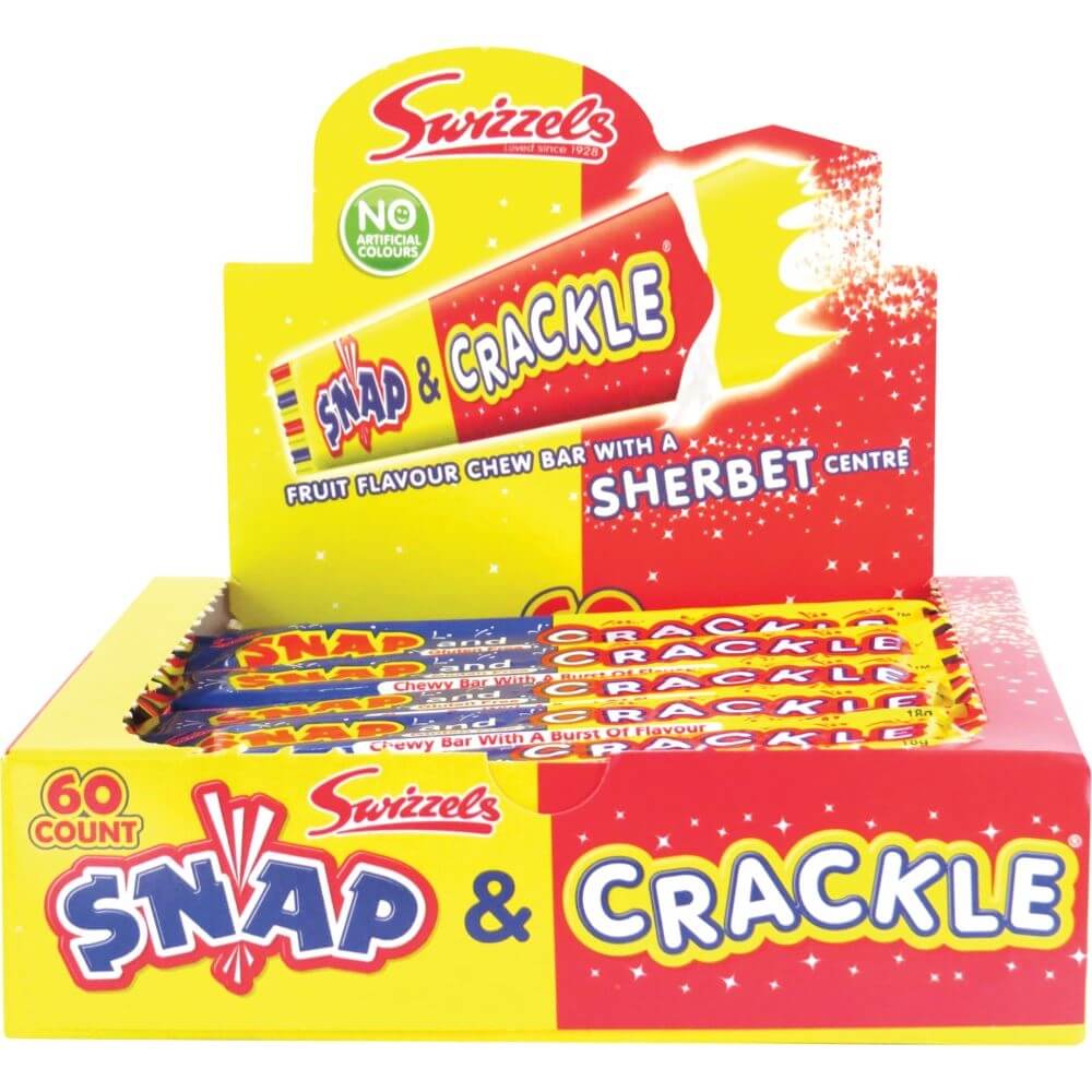 Läs mer om Swizzels Snap & Crackle Fruit 18g x 60st
