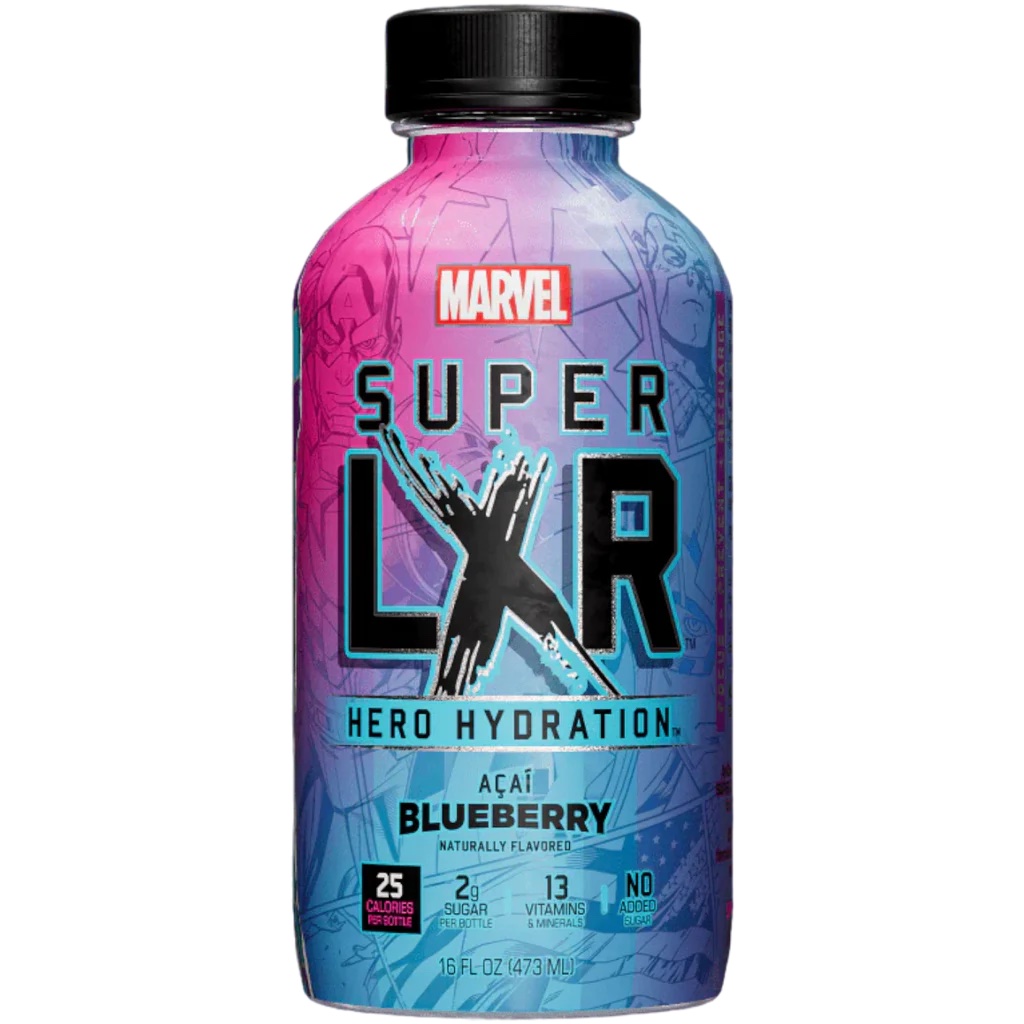 Läs mer om Arizona Marvel Super LXR Hero Hydration - Acai Blueberry 473ml