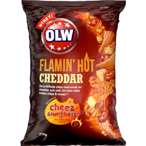 Läs mer om OLW Flamin Hot Cheddar Chips 275g