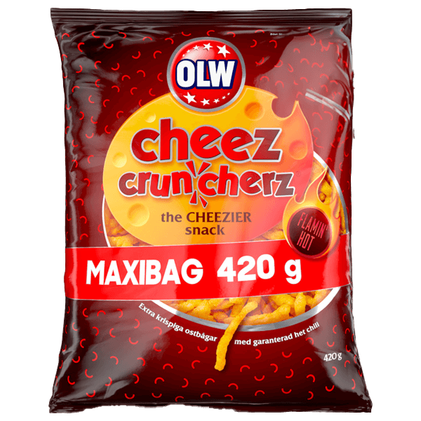 Läs mer om OLW Maxibag Cruncherz Flamin Hot 420g
