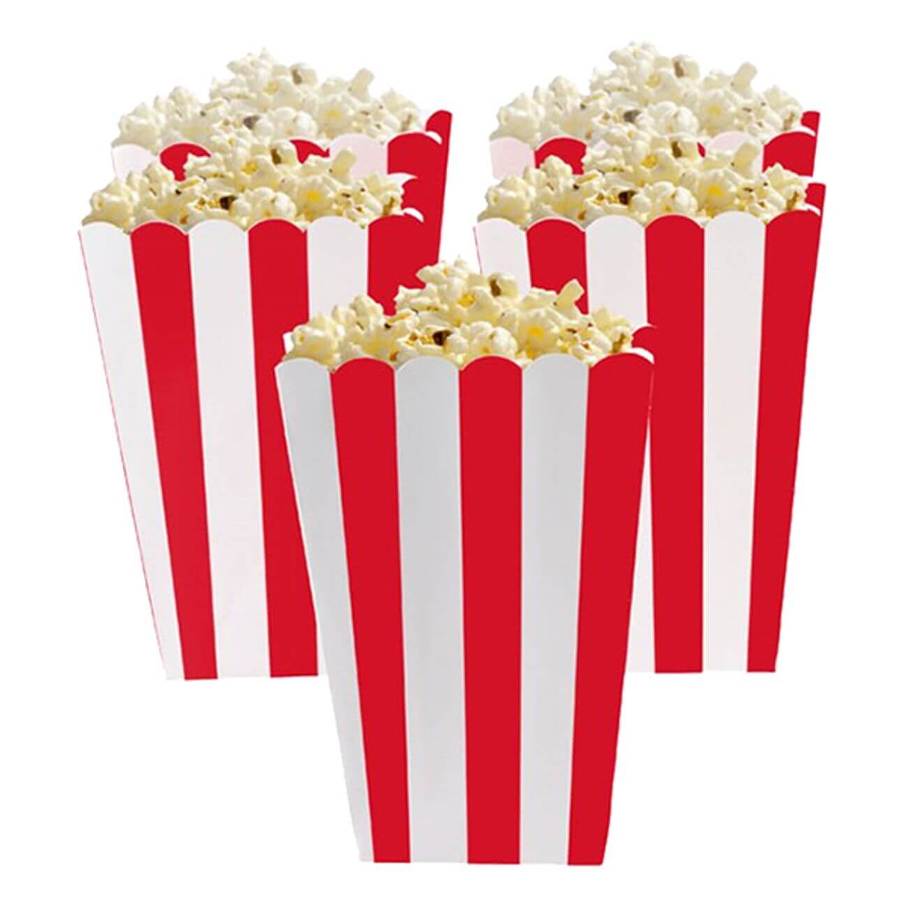 Läs mer om Popcornbägare Röda Randiga 5-pack