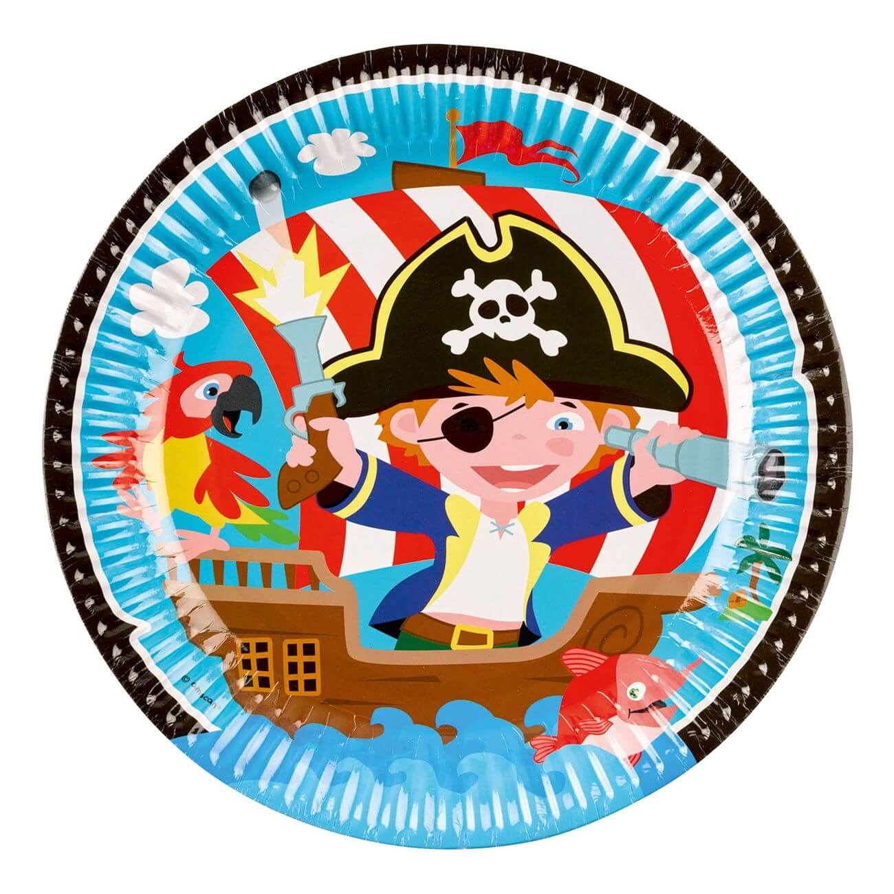 Papperstallrikar Pirat Jolly Roger 8-pack