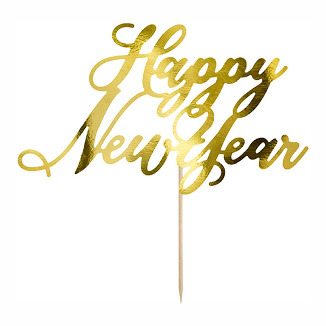 Tårtdekoration Happy New Year Guld Metallic (1st)