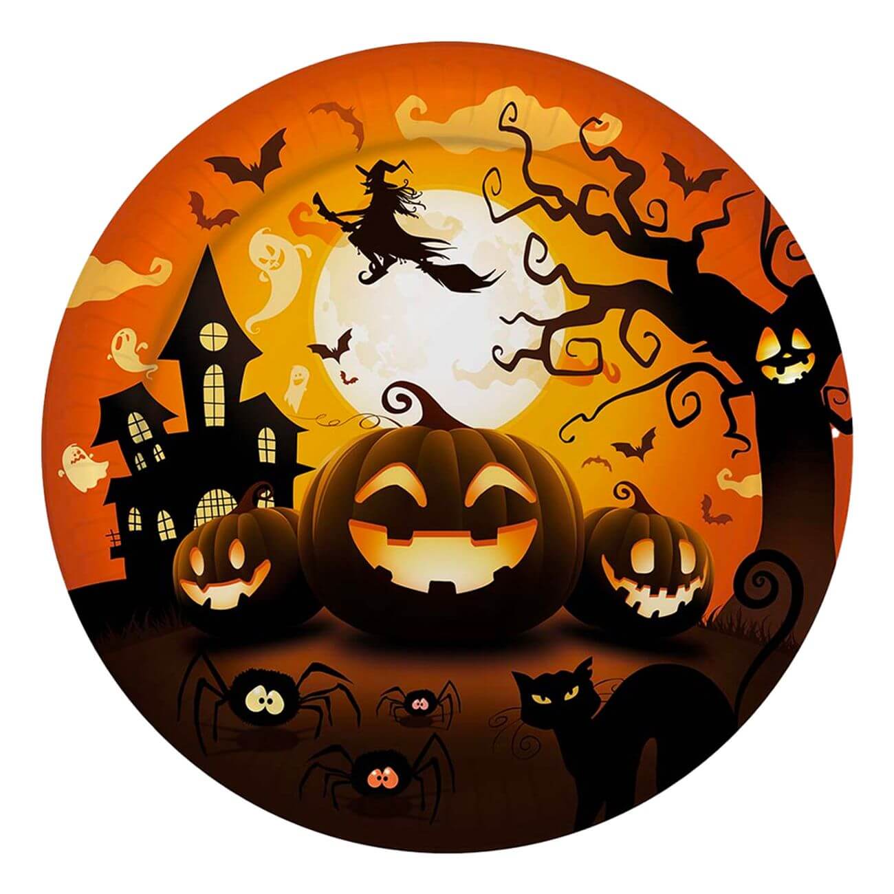 Produktfoto för Papperstallrikar Halloweenpumpa 6-pack