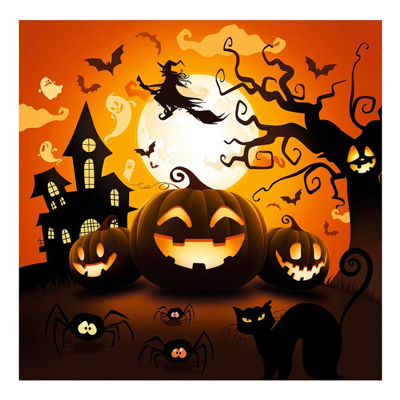 Produktfoto för Servetter Halloweenpumpa 12-pack