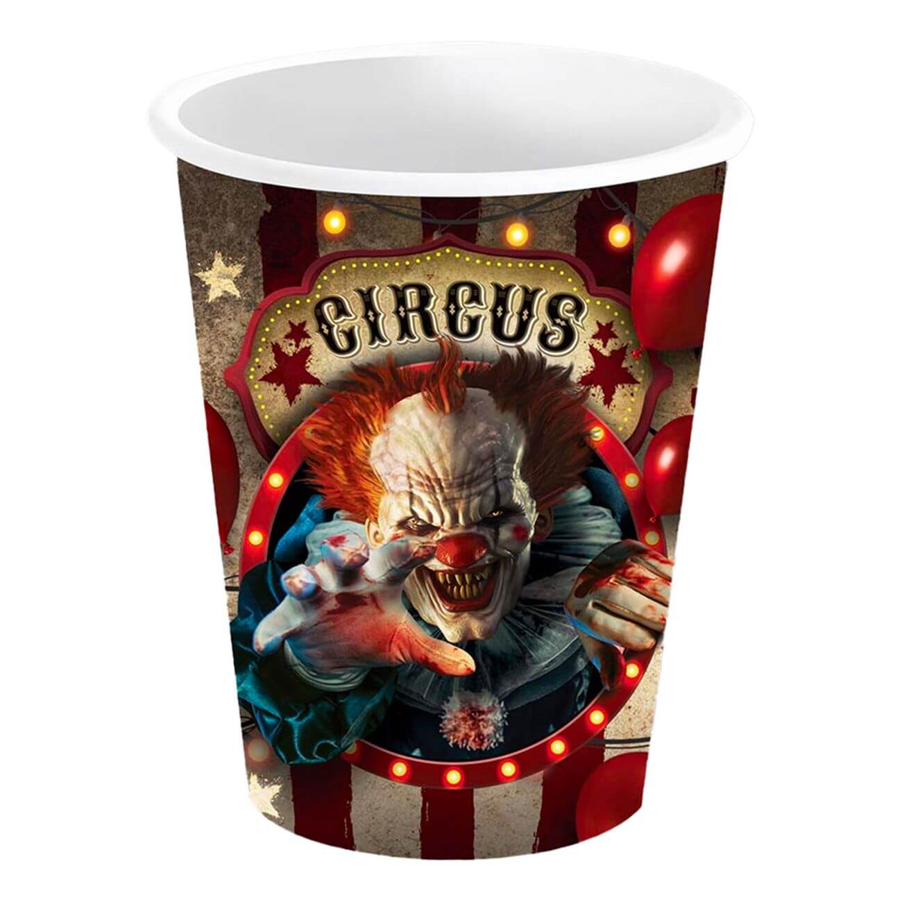 Läs mer om Stora Pappersmuggar Halloween Circus 6-pack