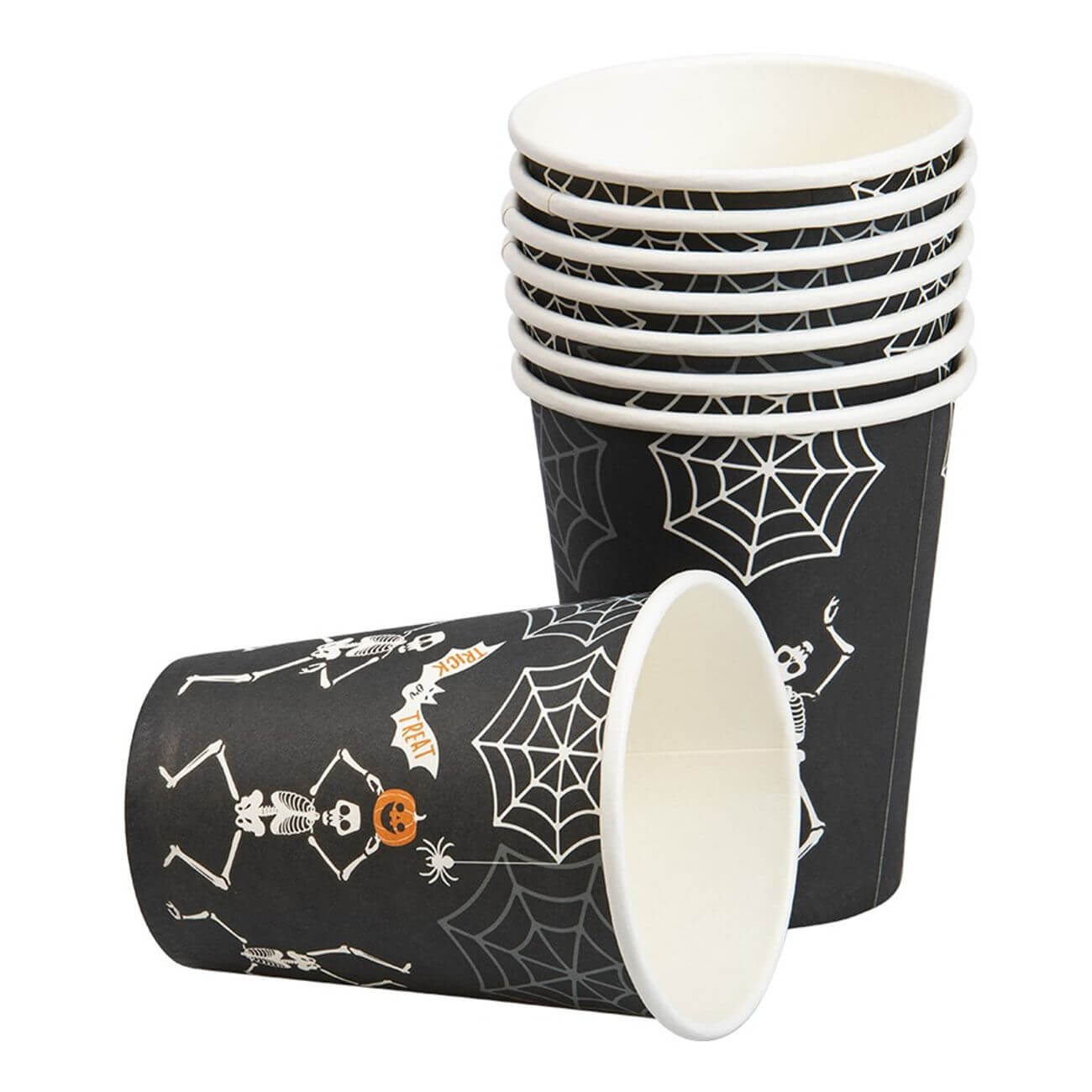 Pappersmuggar Halloween Skelett 8-pack | Festartiklar - Engångsartiklar | Gottegrisen