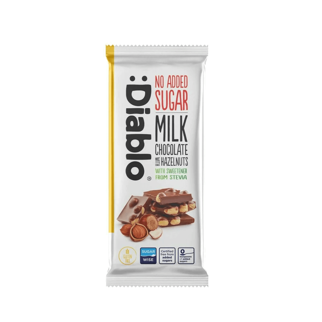 Läs mer om Diablo Stevia Milk Chocolate Hazelnut 75g