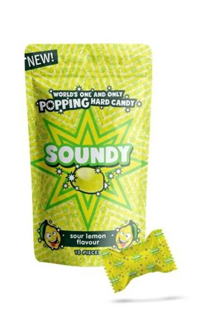 Läs mer om Soundy Sour Lemon Popping Hard Candy 30g