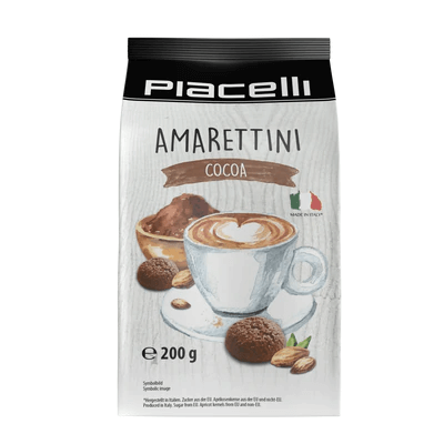 Läs mer om Piacelli Amarettini Cacao 200g