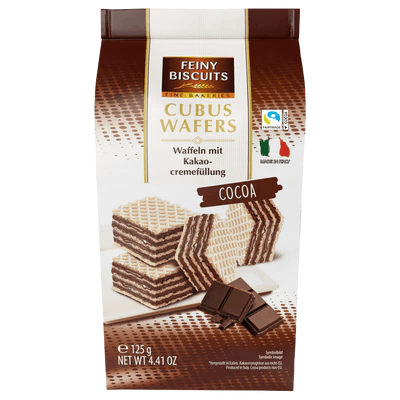 Läs mer om Feiny Biscuits Cubus Wafers Cocoa 125g