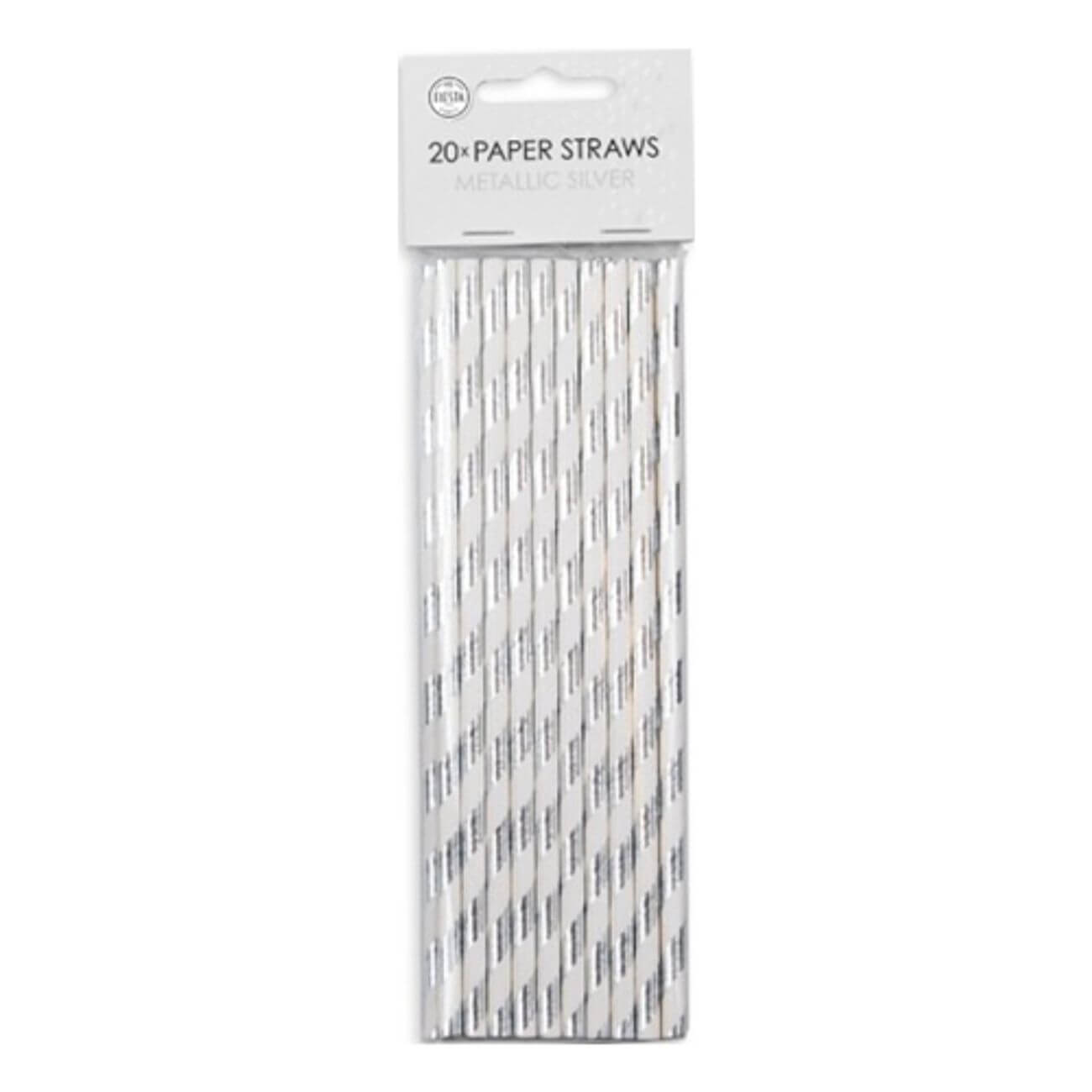 Produktfoto för Papperssugrör Silver Metallic 20-pack