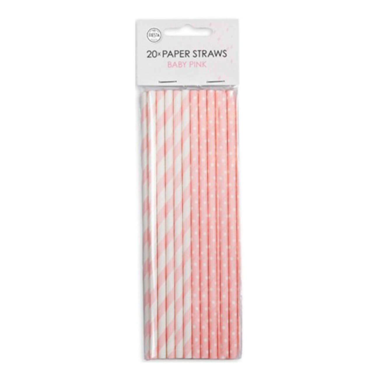 Produktfoto för Papperssugrör Babyrosa 20-pack