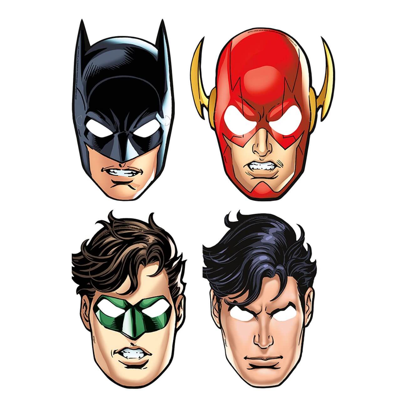 Läs mer om Masker i Papp Justice League 8-pack