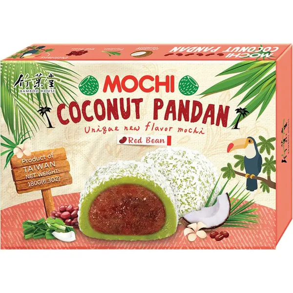 Läs mer om Bamboo House Mochi Coconut Pandan Red Bean 180g