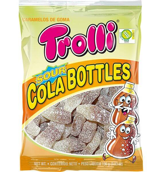 Läs mer om Trolli Sura Colaflaskor 100g