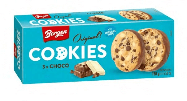 Bergen Triple Chocolate Chip Cookies 130g