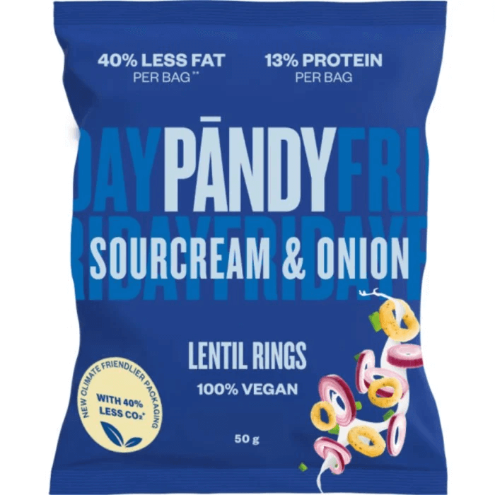 Läs mer om Pandy Lentil Rings Sourcream & Onion 50g
