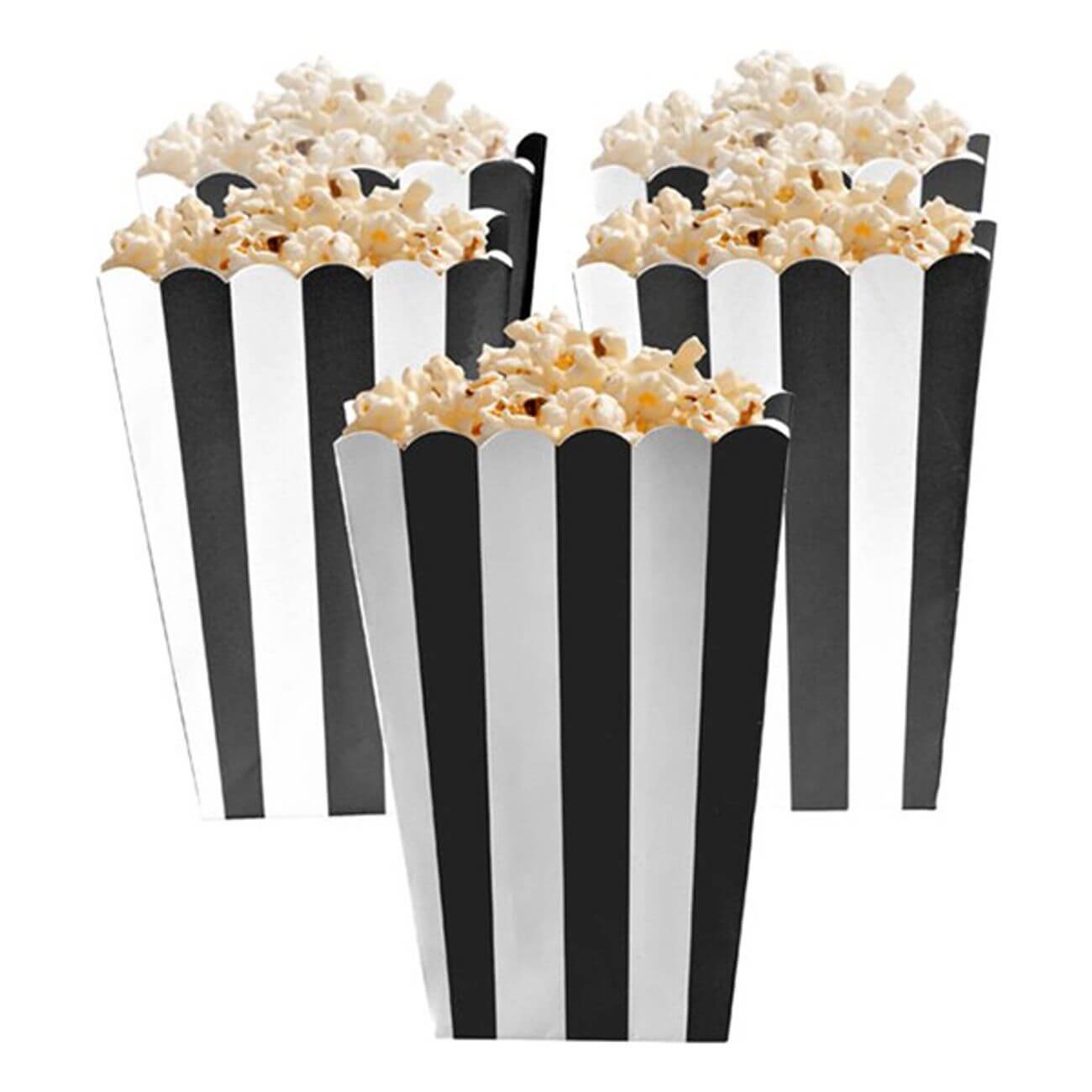 Läs mer om Popcornbägare Svarta Randiga