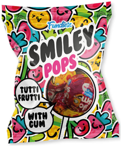 Läs mer om Fundiez Smiley Pops Gum Lollipops 200g