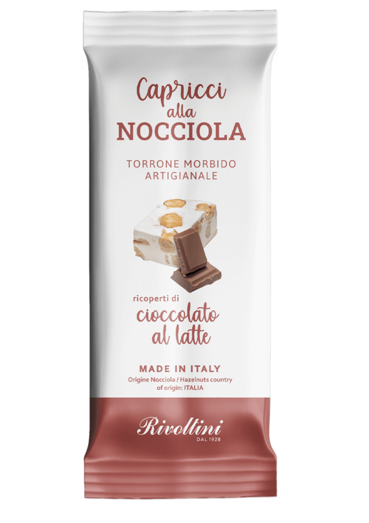 Läs mer om Capricci alla Nocciola - Mjuk Nougat med Hasselnötter & Ljus Choklad 20g