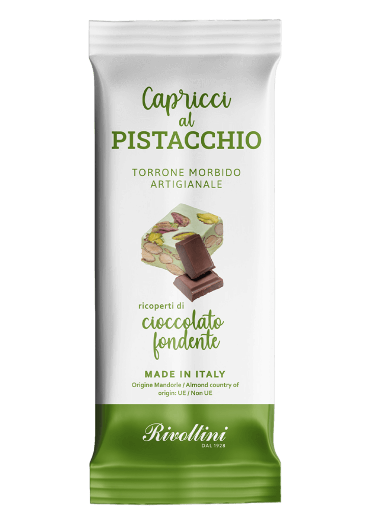 Capricci al Pistacchio - Mjuk Nougat med Pistagenötter & Mörk Choklad 20g