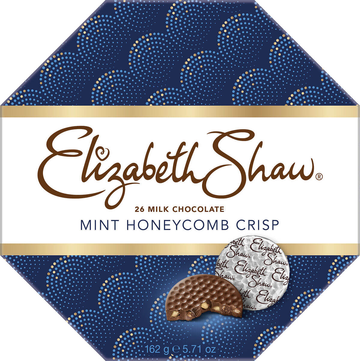 Elisabeth Shaw Milk Chocolate Mint Honeycomb Crisp 162g