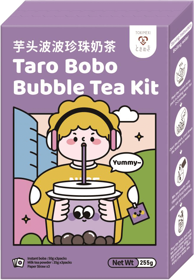 Läs mer om Tokimeki Taro Bobo Bubble Tea Kit 3-pack 255g