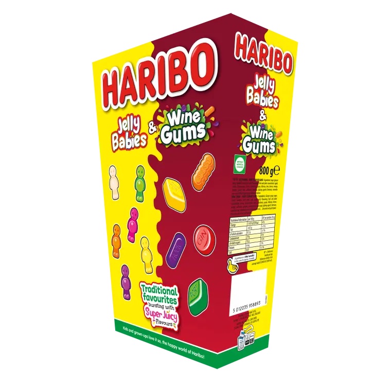 Läs mer om Haribo Jelly Babies & Wine Gums 800g