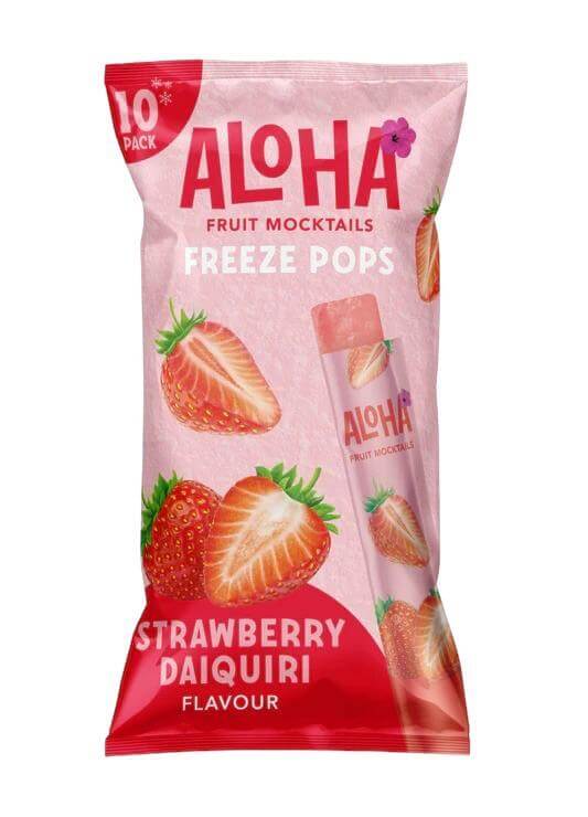 Läs mer om Aloha Mocktail Freeze Pops Strawberry Daiquiri 10-pack