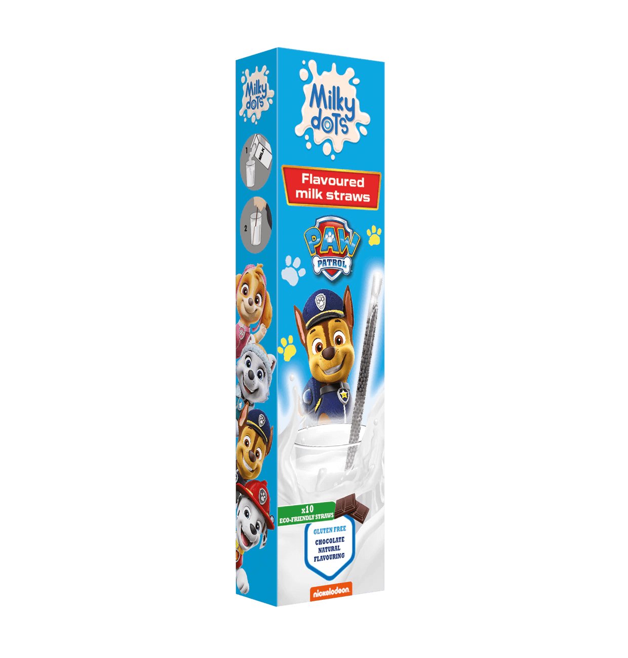 Paw Patrol Straws with Chocolate Flavour 10-pack 60g