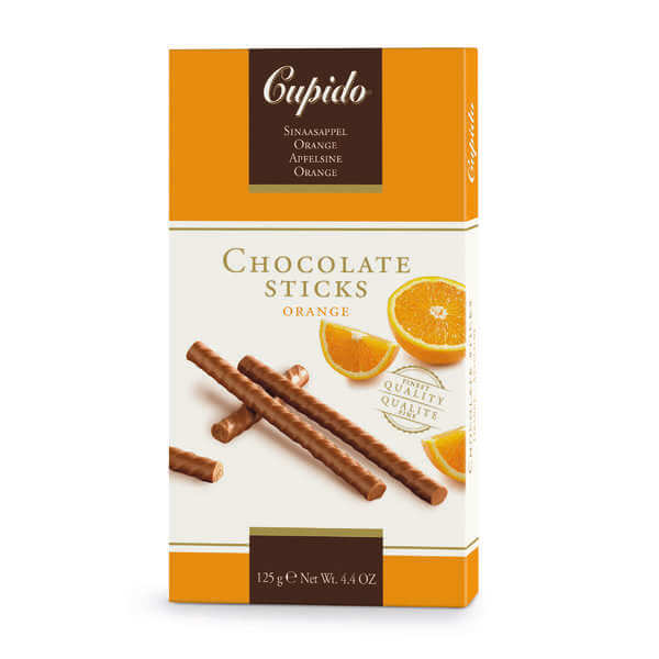 Läs mer om Cupido Chcolate Sticks - Orange 125g