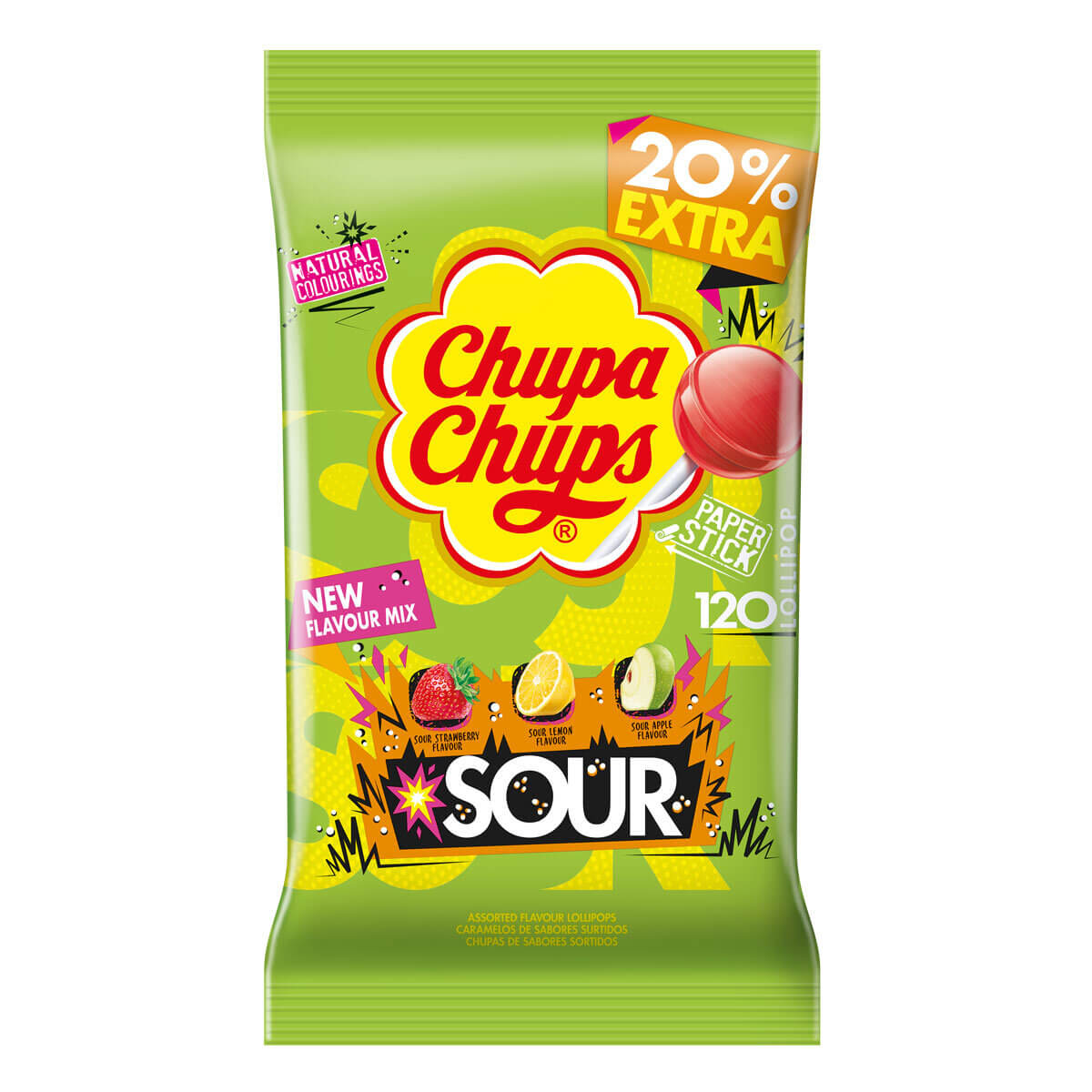 Chupa Chups Sour Assorted Klubbor 120st