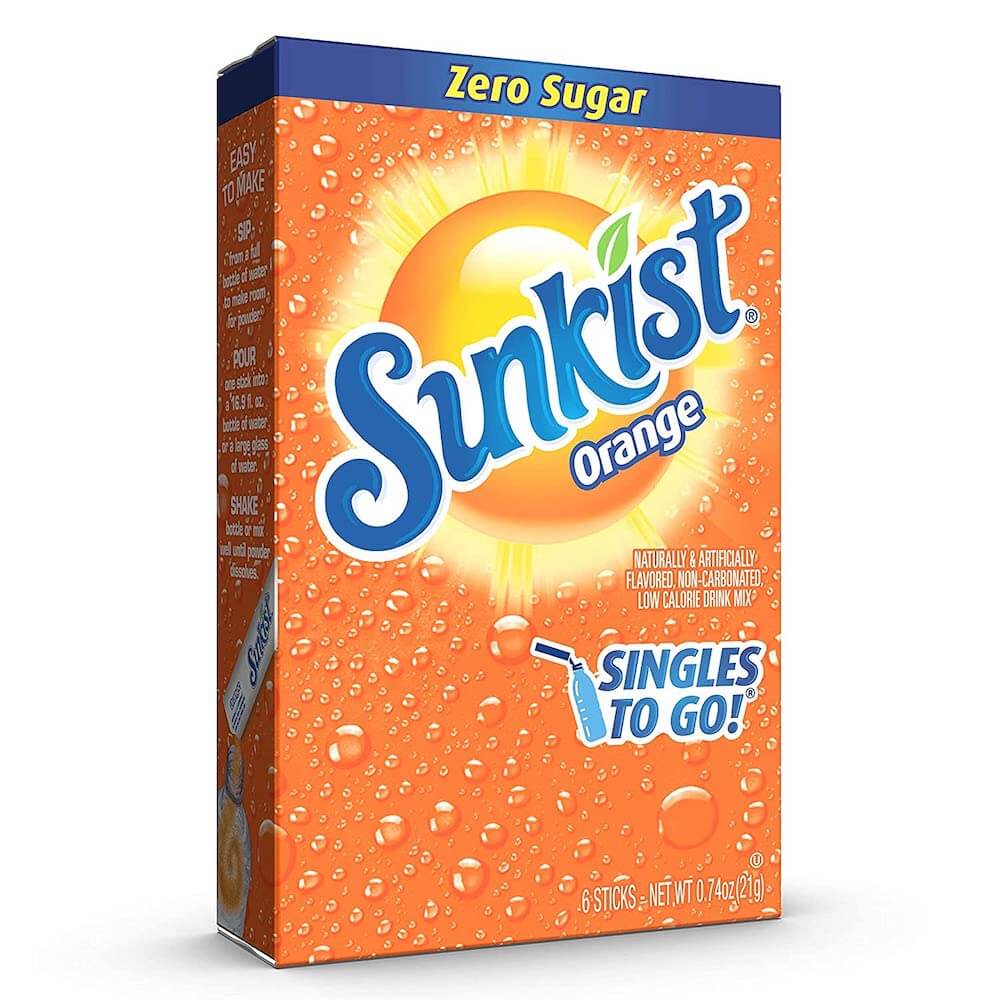 Sunkist Singles To Go 6-pack Zero - Orange