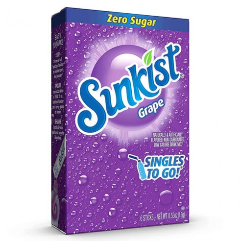 Sunkist Singles To Go 6-pack Zero - Grape