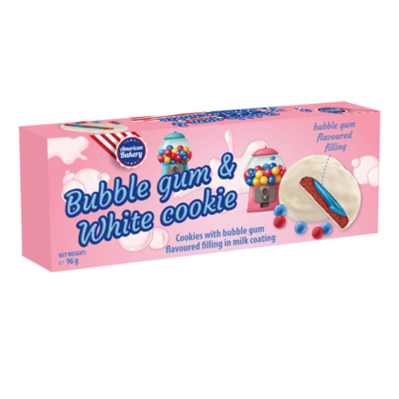 Läs mer om American Bakery Bubblegum & White Cookie 96g