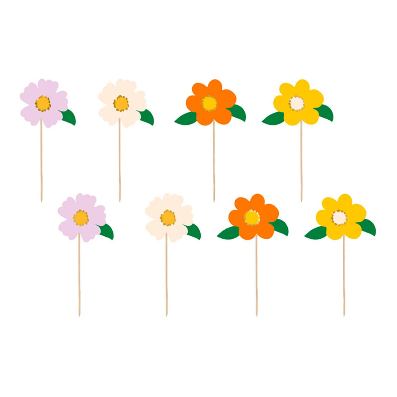 Tårtdekoration Blommor 8-pack | Festartiklar | Gottegrisen