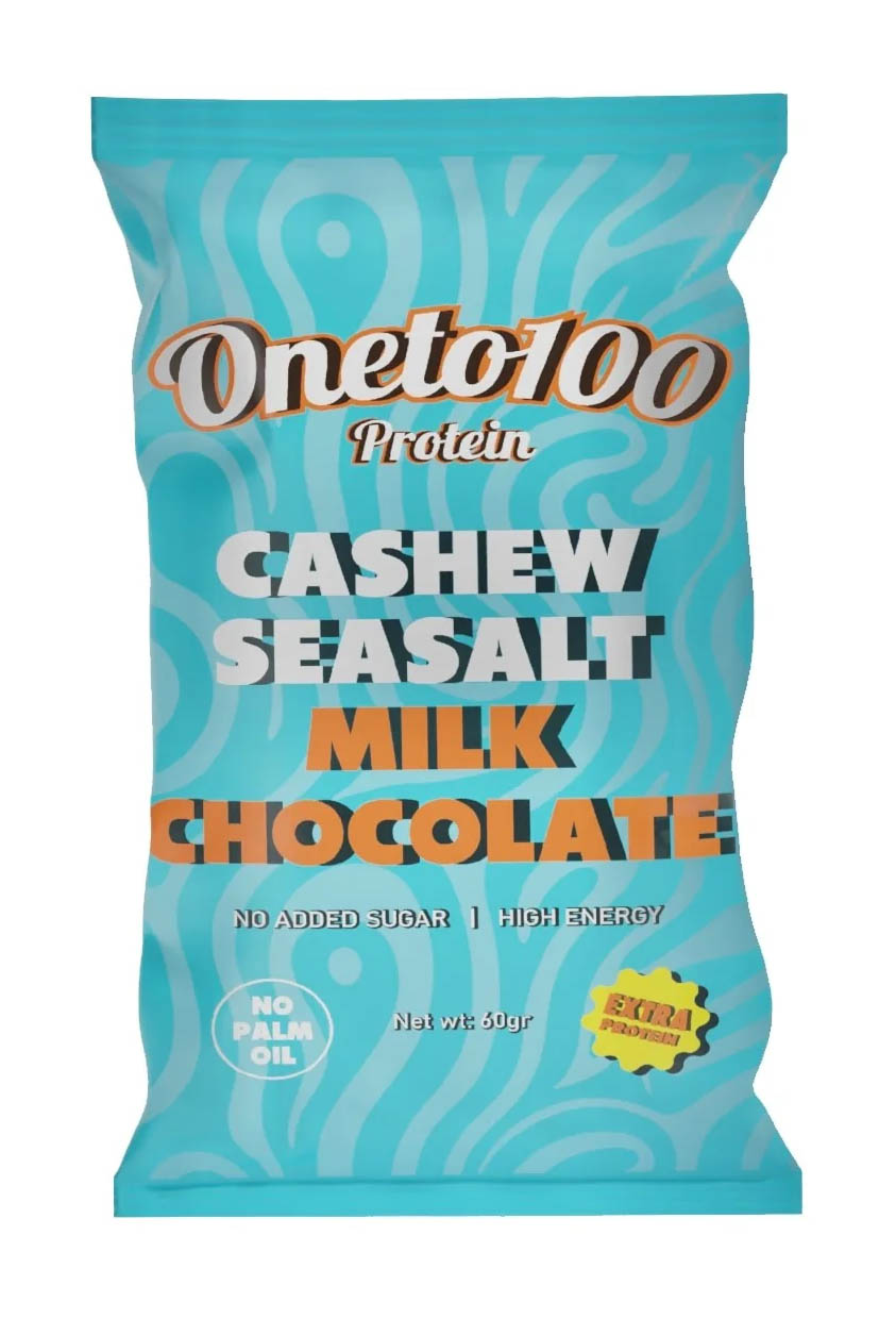 OneTo100 Cashew Sea Salt Milk Chocolate 60g