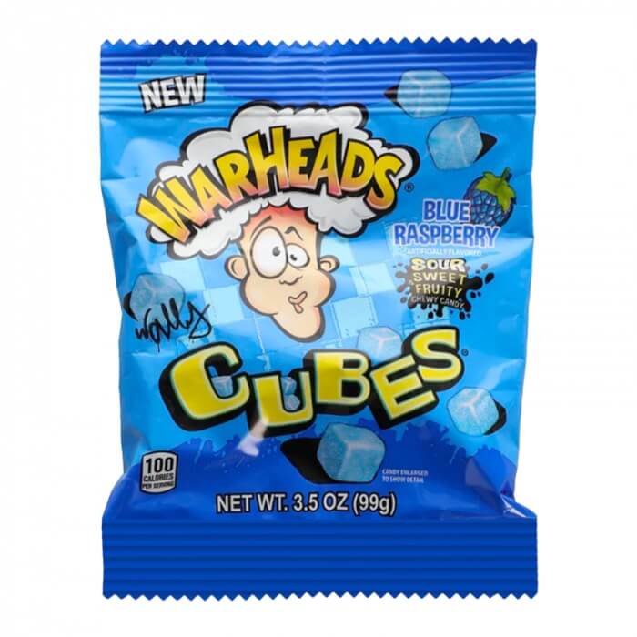 Läs mer om Warheads Cubes Blue Raspberry 99g