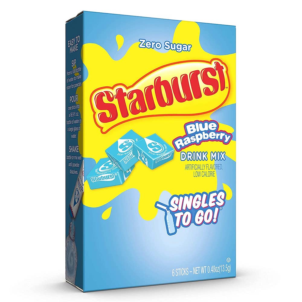 Läs mer om Starburst Zero Sugar Blue Raspberry Singles to Go 6-pack
