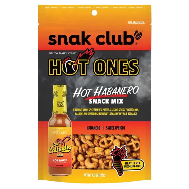Läs mer om Snak Club Hot Ones Hot Habanero Snack Mix 57g