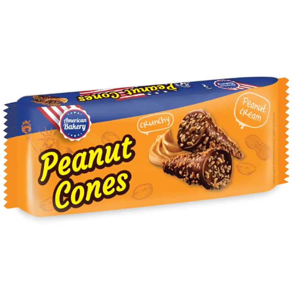 Läs mer om American Bakery Peanut Cones 112g
