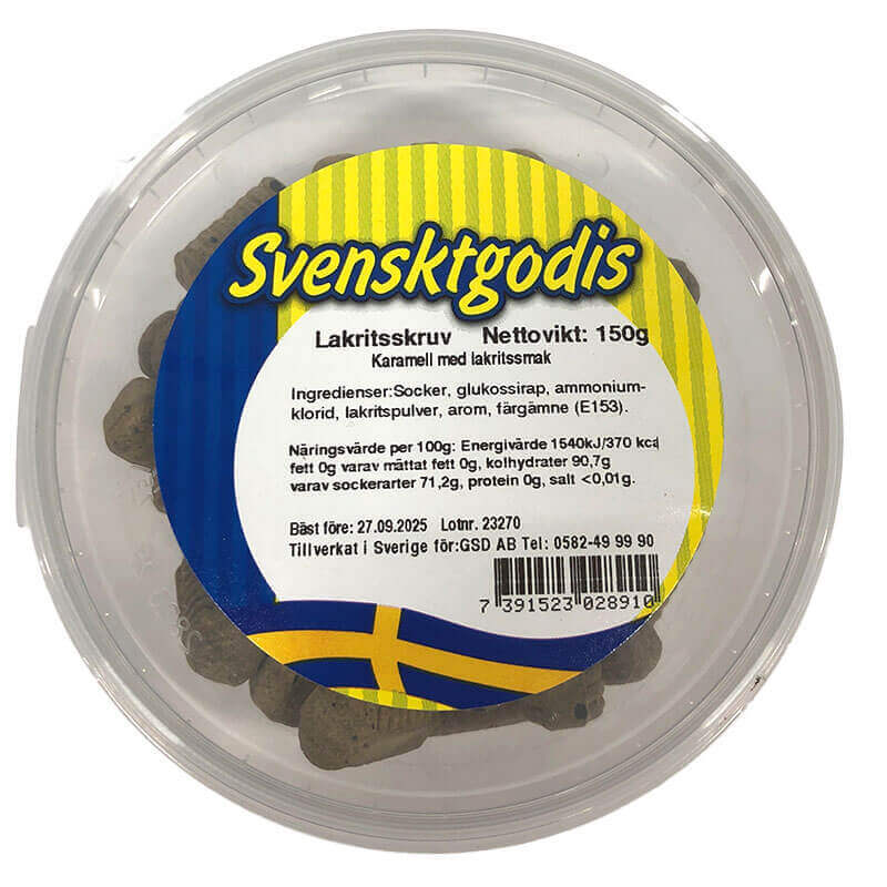 Läs mer om Svenskt Godis Klassiker - Lakritsskruv 150g