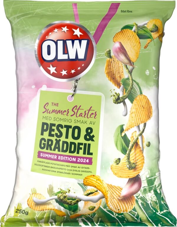 Läs mer om OLW Chips Pesto Gräddfil 250g