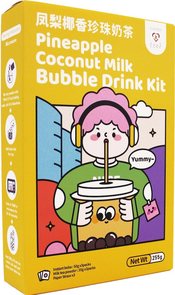 Läs mer om Tokimeki Pineapple Coconut Milk Bubble Drink Kit 3-pack 255g x 6st