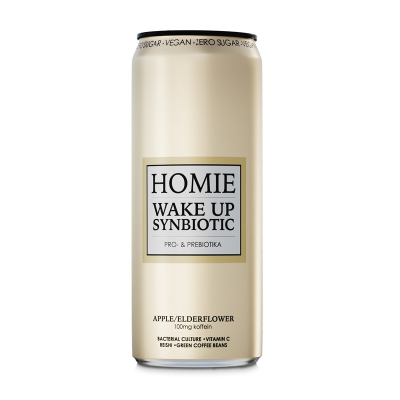 Läs mer om Homie Wake Up Synbiotic Äpple/Fläder 33cl