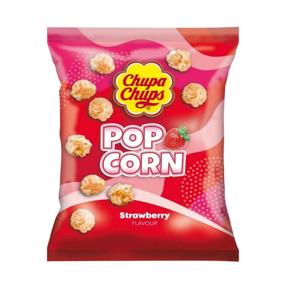 Läs mer om Chupa Chups Popcorn Strawberry 90g